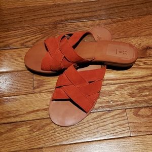 Frye Red Suede Sandals